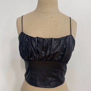 Black Forever 21 Pleather Tank Top